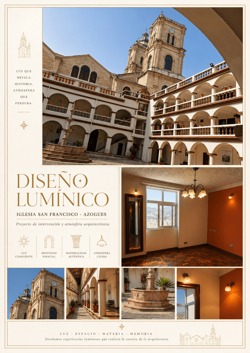 Iglesia San Francisco - Azogues — Iluminación + Alarmas en Cuenca por ARETECH