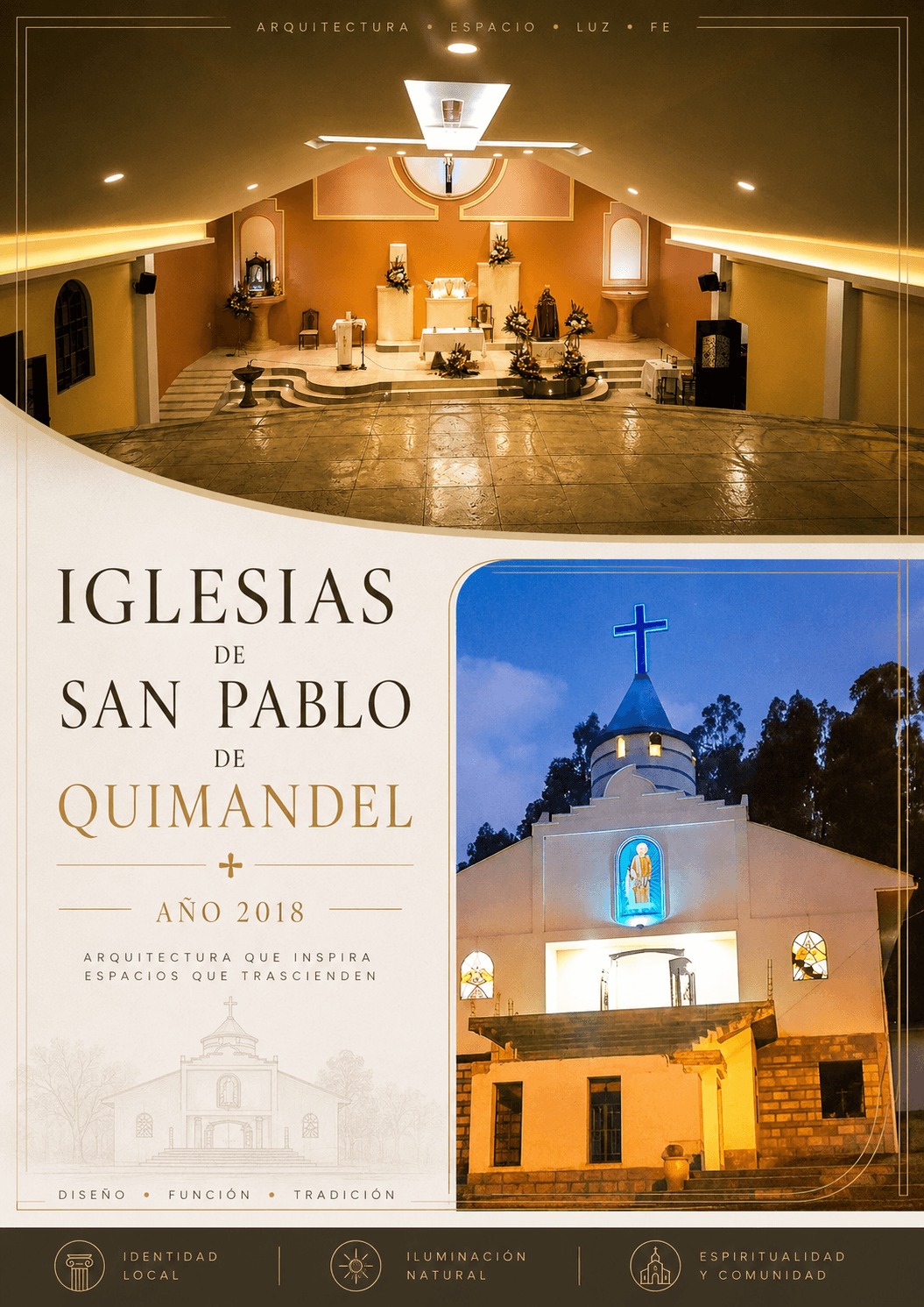 Iglesia San Pablo de Quimandel — Tumbados + Iluminación en Cuenca por ARETECH